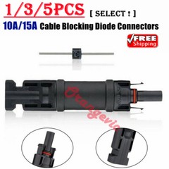 5Pcs 10A/15A Solar Panel Cable Blocking Diode Photovoltaic Waterproof Connectors
