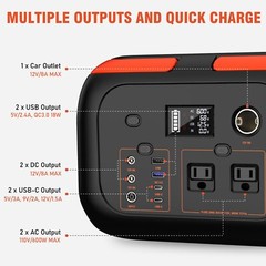 Portable Power Station 600W, 296Wh/80000mAh Backup Lithium Battery Pack Bank