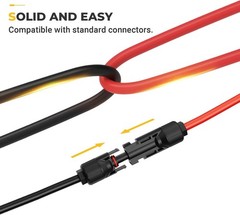 Heavy-Duty 10AWG Solar Extension Cable – 20FT with Waterproof Connectors
