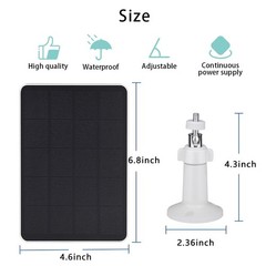 Solar Panel with SimpliSafe Outdoor Series 2 Wireless, 4W 5V Solar Panel with…