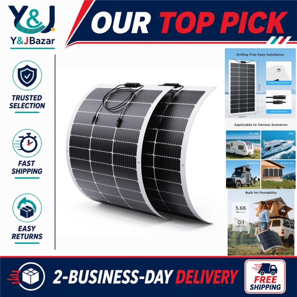 200W Flexible Solar Panel Kit 2x100W Callsun 12V Monocrystalline
