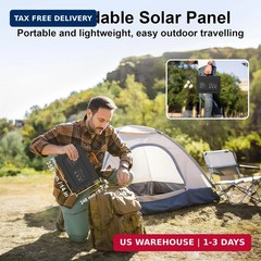 45W Portable Solar Panel Charger with USB-C, USB-A and DC Outputs 18V Foldable I