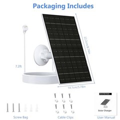 7W Solar Panel for Google Nest Cam (Battery Version), Solar Charger with