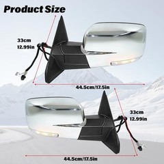 Chrome Power Folding Side Mirrors for Dodge Ram 1500 2500 3500 2013-2018 () Left