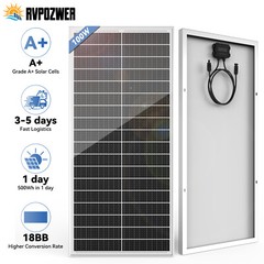 Rvpozwer 100W 200W 400W 12V/24V Mono Solar Panel 18BB Cell RV Home Off Grid US