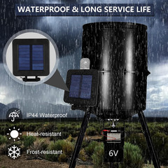 6V Solar Panel for Deer Feeder, Efficient Charger W/Adjustable Mounting Bracket