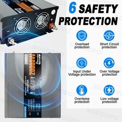 20000W Peak Solar System Kit Panel 12V/24V To 110V/220V Inverter