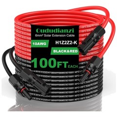 100ft Solar Extension Cable 10AWG – Set of 2
