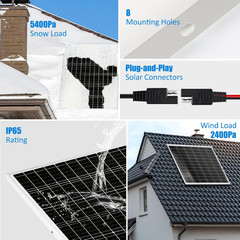 50W 24V Solar Panel Kit with PWM Controller for RV, Boat, and Off-Grid Use