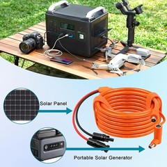 Solar Connector to DC 8mm Extension Cable 30FT, 14/12AWG Heavy Duty Adapter Cord