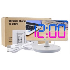 Stylish Electronic Desk Clock Featuring Customizable Colors and Alarms