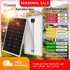 DOKIO 18V 100W 200W Rigid Solar Panel China Monocrystalline Silicon Waterproof