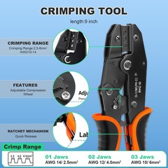 Solar Panel Crimper Connector Set 1410AWG Wire Stripper Spanner 30 Pairs for So