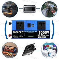 7000W Peak Solar System Kit Flexible Panel DC12V24V AC110V/220V Inverter 100A