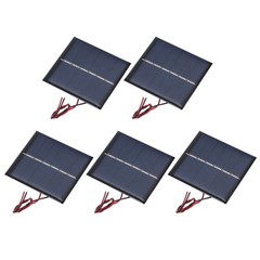 5 Pcs 3V 0.45W 150mA Mini Solar Panels with 2 Cable, 60mm x 55mm