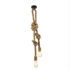 Vintage Style Hemp Rope Chandelier 1m Length Retro Industrial Ceiling Lamp