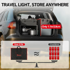 200W Portable Foldable Solar Panel Kit, Compact 20X26.4In Design 9.7Lb with Stan