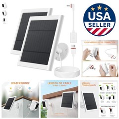2 Pack 4W Solar Charger for Ring Cameras – Waterproof & Durable Power Solution