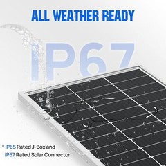 ECO-WORTHY 100 Watt Solar Panel 12 Volt Monocrystalline Solar Panel waterproof