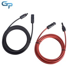 15 FT Black+Red 12AWG 1 Pair Solar Panel Extension Cable Wire Connector