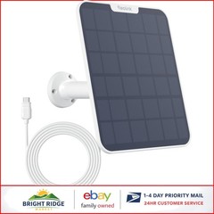 6W Solar Panel for Wireless Battery Cameras with Adjustable Mount & 4M Cable