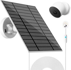 6w Solar Panel Compatible with Google Nest Camera Outdoor & Indoor Battery Solar