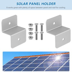 4Pc Solar Panel Roof Mounting Z-Bracket with Nuts and Bolts for RV Boat Roof