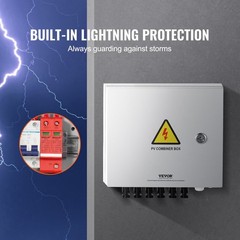 6-String 15A Solar PV Combiner Box IP65 Rated Steel Enclosure Waterproof Design