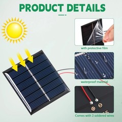 40 Pcs Mini Solar Panels 3V 120MA Small Polycrystalline Solar Cells Bulk DIY …