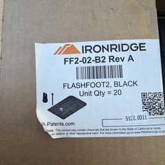 IronRidge FF2-02-B2 FlashFoot2 Comp Shingle Footing Attachment 20 Pack