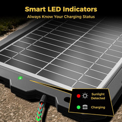 10W 12V Waterproof Solar Battery Charger Kit for Car, RV, Boat & Motorcycle