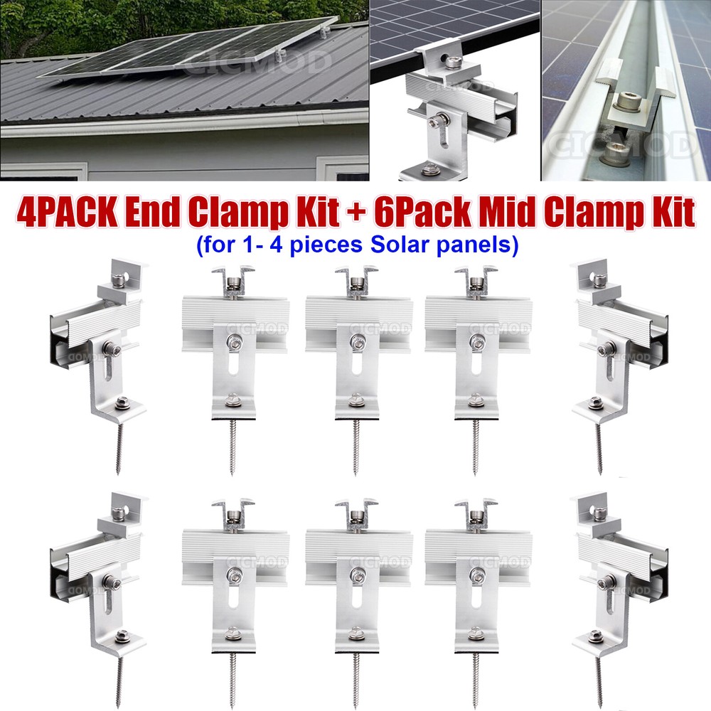 Solar Panel Roof Mount Brackets Kit Universal for 4 Pcs Solar Panels Mounting