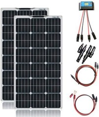 200W Solar Panel Kit System 2X100W 18v Flexible solar module for Motorhome Boat