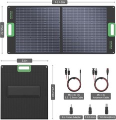 100W Foldable Solar Panel – 20V High-Efficiency Monocrystalline Charger for P…