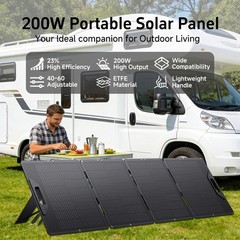 200W Portable Foldable Solar Panel for Emergency Home RV Van Off Grid Camping