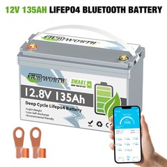 12V 135Ah Lithium Battery Bluetooth LiFePO4 100A Smart BMS for Trolling Motor RV