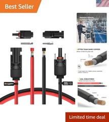 10FT 10AWG Solar Extension Cable with Extra Connectors – High Voltage Capacity