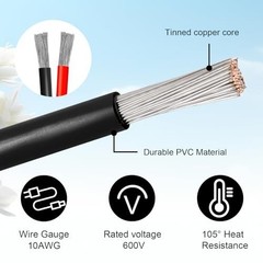 SAE Extension Cable 75FT 10AWG Quick Disconnect Wire SAE Connector Battery
