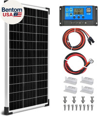 Solar Panel Kit 100W 12V Monocrystalline,Battery Maintainer +20A Solar Charge Co