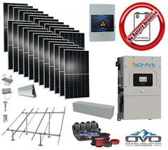 12KW Complete Offgrid Solar Kit + 15K Sol-Ark Inverter +13.2KW Solar with Ground