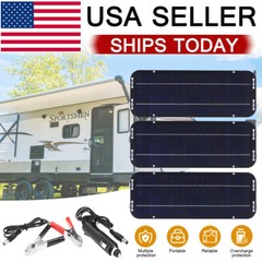 3Sets Solar Panel 12V Trickle Charger Battery Charger Kit Maintainer Boat Car RV