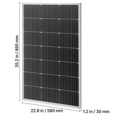 100W Monocrystalline Solar Panel 23% Efficiency IP65 Waterproof