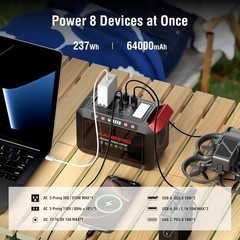 237Wh Solar Generator with Solar Panel Included Portable Power Station 300W Pure