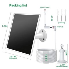 Solar Panel for Ring Camera Outdoor Wireless, Fast Charging 6W Solar Charger …