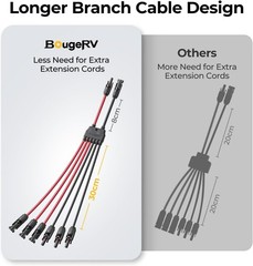 BougeRV Solar Parallel Connectors for 2-3 Solar Panels, 2 to 6 Y Branch 10AWG Ad