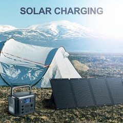 1500W Portable Power Station Explorer 1280Wh Battery w/Foldable Solar Panel Kits