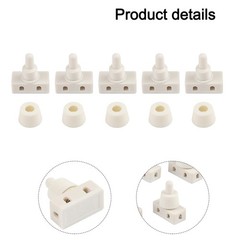 Easily Operable Selflocking Plastic Push Button Light Switch in White Color