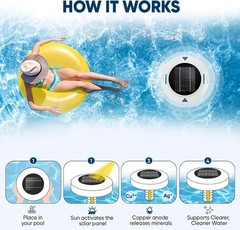 New Upgraded Floating Solar Pool Accessory, 45,000 Gallons, Large Solar Panel