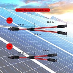 Solar Connector Y-Branch Parallel Adapter Cable Plug (M/FF, F/MM) Two Sets Pairs