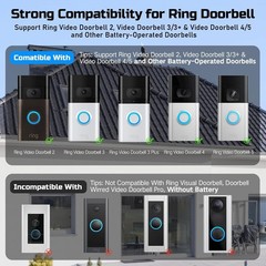 Solar Charger Compatible for Ring Video Doorbell 3/3 Plus/4/Battery Doorbell Plu